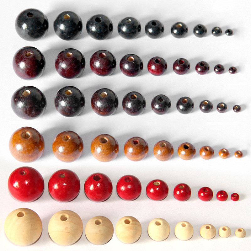 

Round Natural Wood 6mm 8mm 10mm 12mm 14mm 16mm 18mm 20mm Loose Beads for DIY Crafts Jewelry Bracelet Making