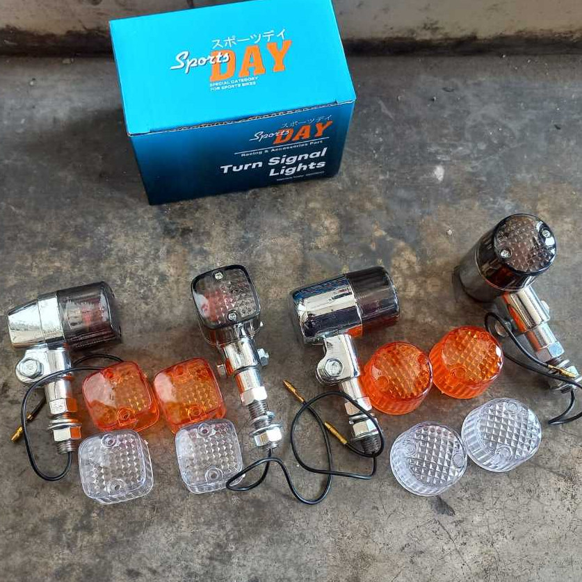 Lampu Sein CB Besi Palu Kotak Bulat Diamond Reting CB Reteng GL Megapro Tiger Herex Ride It