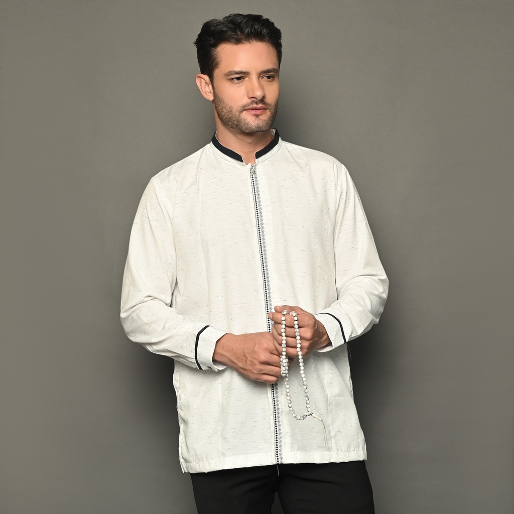 Salman - Kemeja Baju Koko Azka 145 Oblong Premium Pria Dewasa Bordir Lengan Panjang