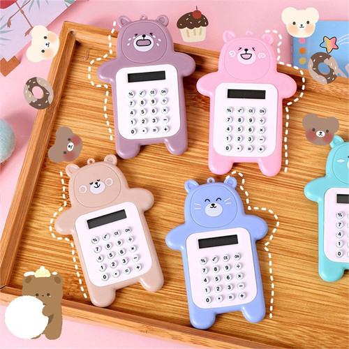 

KALBER Kalkulator Bear Beruang Mini Lucu Gantungan Tombol Karet 8 Digit Model Calculator Portable Portabel Travel Kantong Pocket