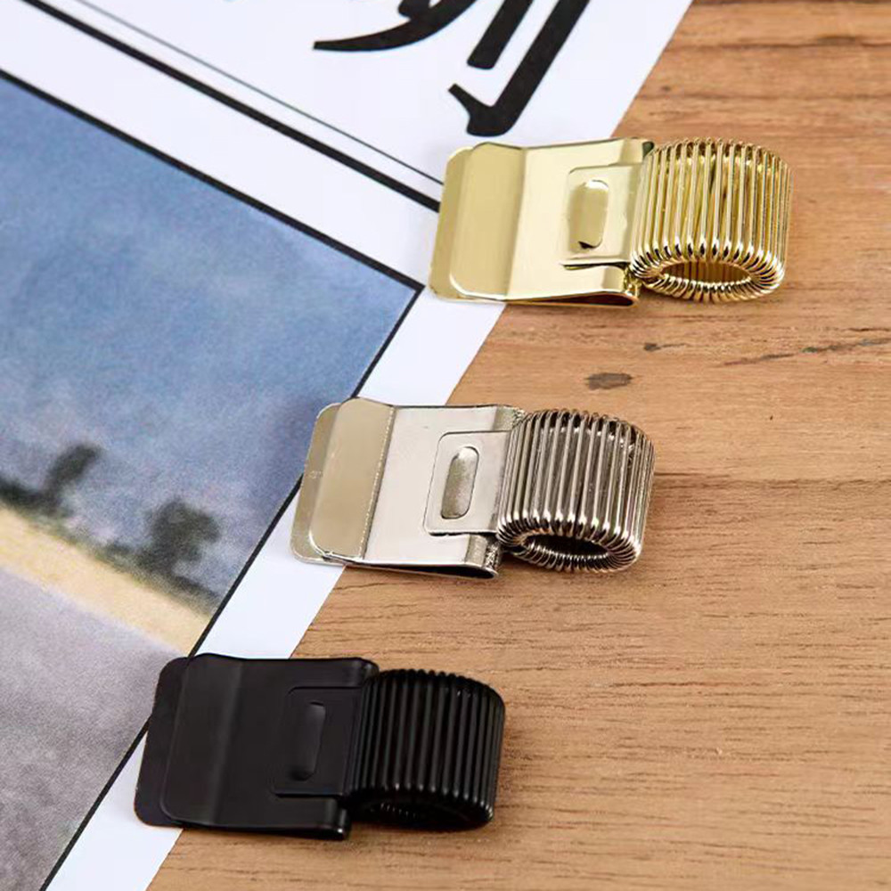 

1/3PCS Notepad Portable Spring Pen Slot Multifunctional Telescopic Spring Electroplating Pen Clip Fixed Stationery Accessories