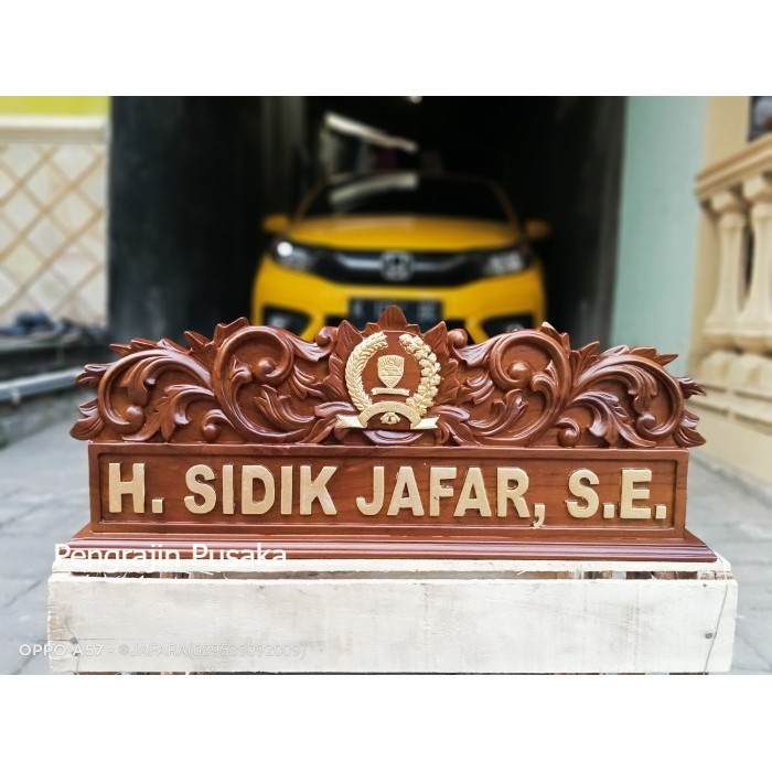 

papan nama meja ukir kayu jati-papan nama jabatan ukir jepara PP3642369