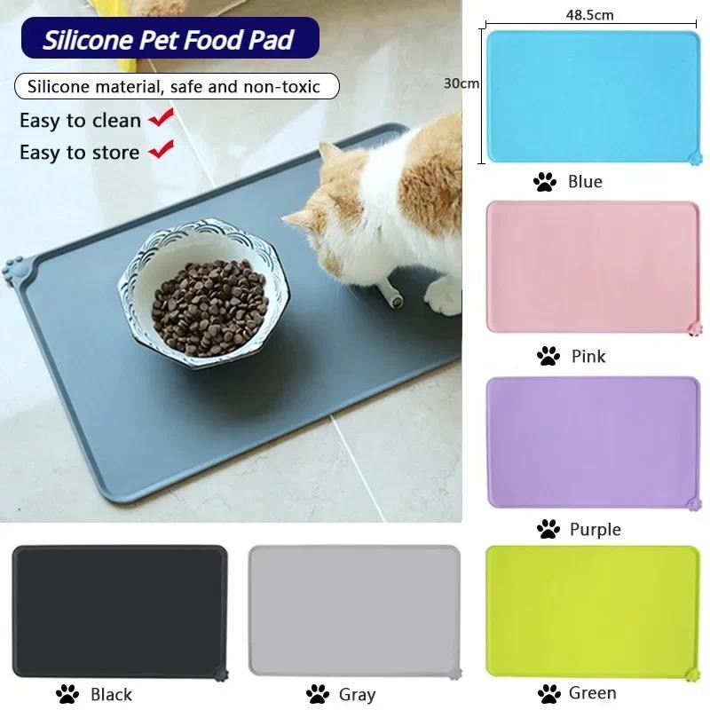 

Silicone Waterproof Pet Mat for Dog Cat Pet Food Pad Pet Bowl Drinking Mat Dog Feeding Placemat Portable Outdoor Feeding