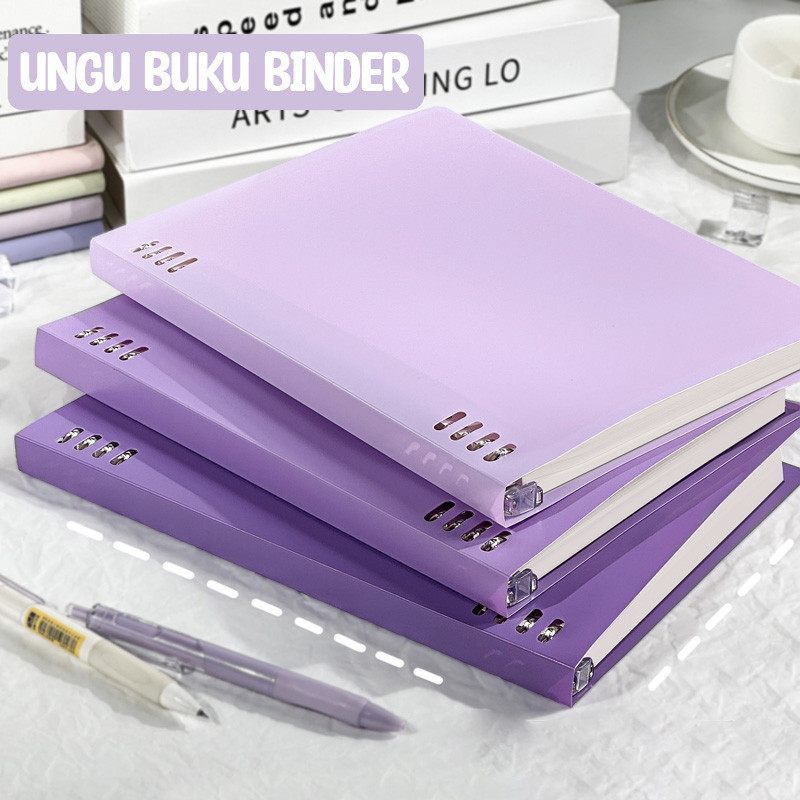 

SURABAYA Winzige Notebook Aesthetic/Binder Buku Diary Kuliah Aesthetic A5/B5/Buku Tulis Sekolah/Buku Catatan Daun Lepas Gradien Estetika A5/B5 4 Warna Sekolah Stationary