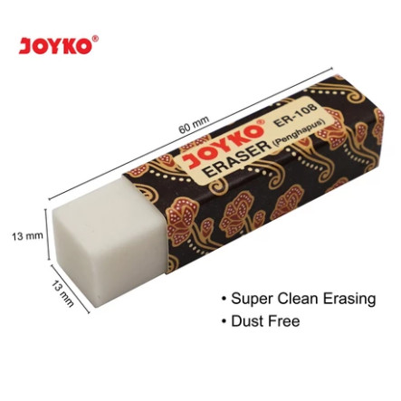 

Stip Eraser Penghapus Joyko Joyko ER-108 (1 PCS) - Penghapus Pensil panjang Putih Joyko