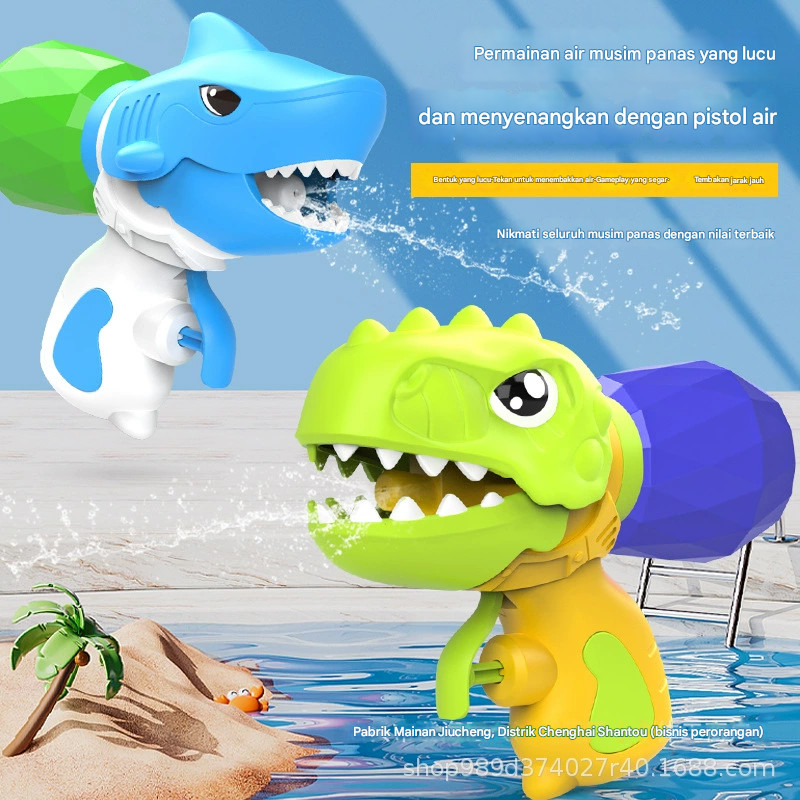 Senapan Air Baru Hiu Dinosaurus Tekan Senapan Air Kecil Kartun Anak Senapan Air Mini Kecil Permainan