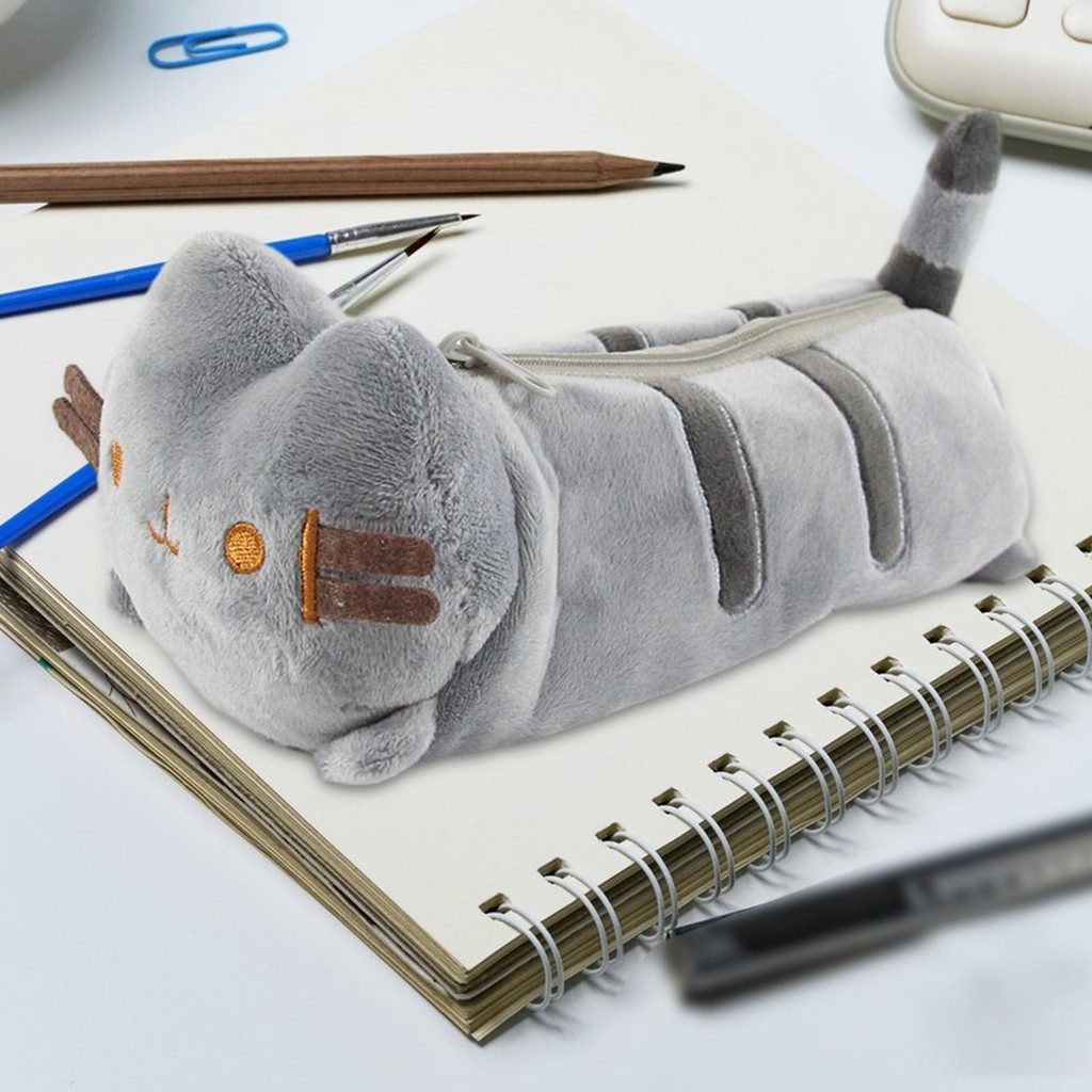 

Plush Pencil Case Pencil Bag Multipurpose Adorable Cat Makeup Bag Large Capacity Stuffed Animal Bag Makeup Pouch for Boys Girls