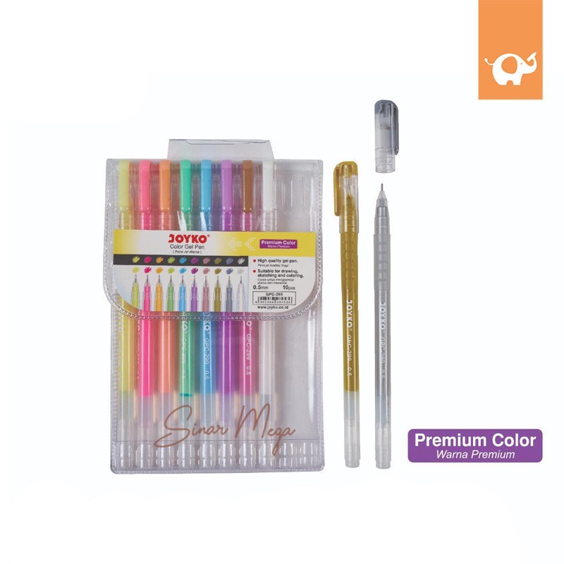 

Joyko Pulpen Gel Pen Premium Color Gel Pen 10 Warna JOYKO GPC-299 Silver Gold White