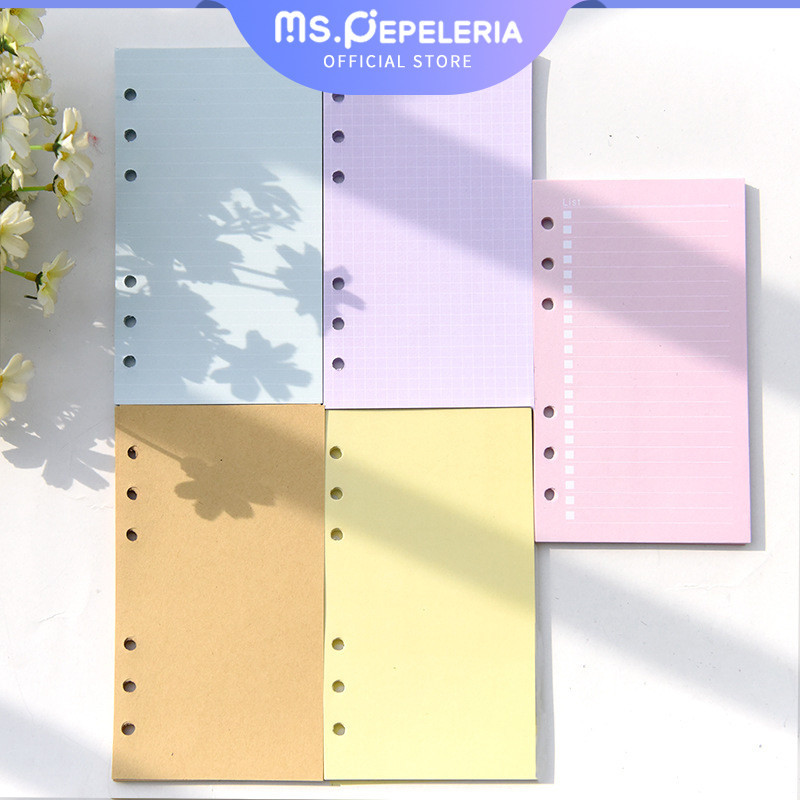 

Notebook Refill 100gsm Rinng Notebook Refill/Kertas File Loose leaf Isi Ulang A6 、A56ring 6 holes for Binder Multiri-Ms.Pepeleria