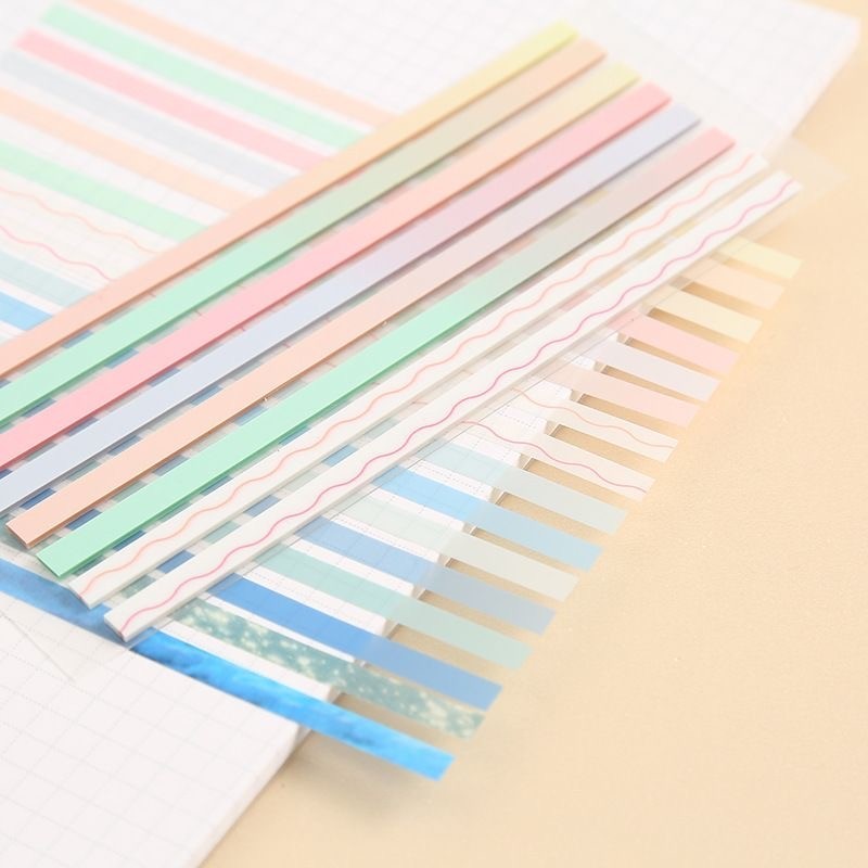 

Index Mark Penanda Buku Anotasi Annotation Long Panjang Stripe PET Tahan Air barang aesthetic
