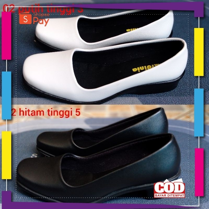 UKURAN SIZE 37 38 39 40 41 42 43 44 45 / Sepatu Pantofel Wanita Sepatu Pantofel Putih Wanita Kerja F