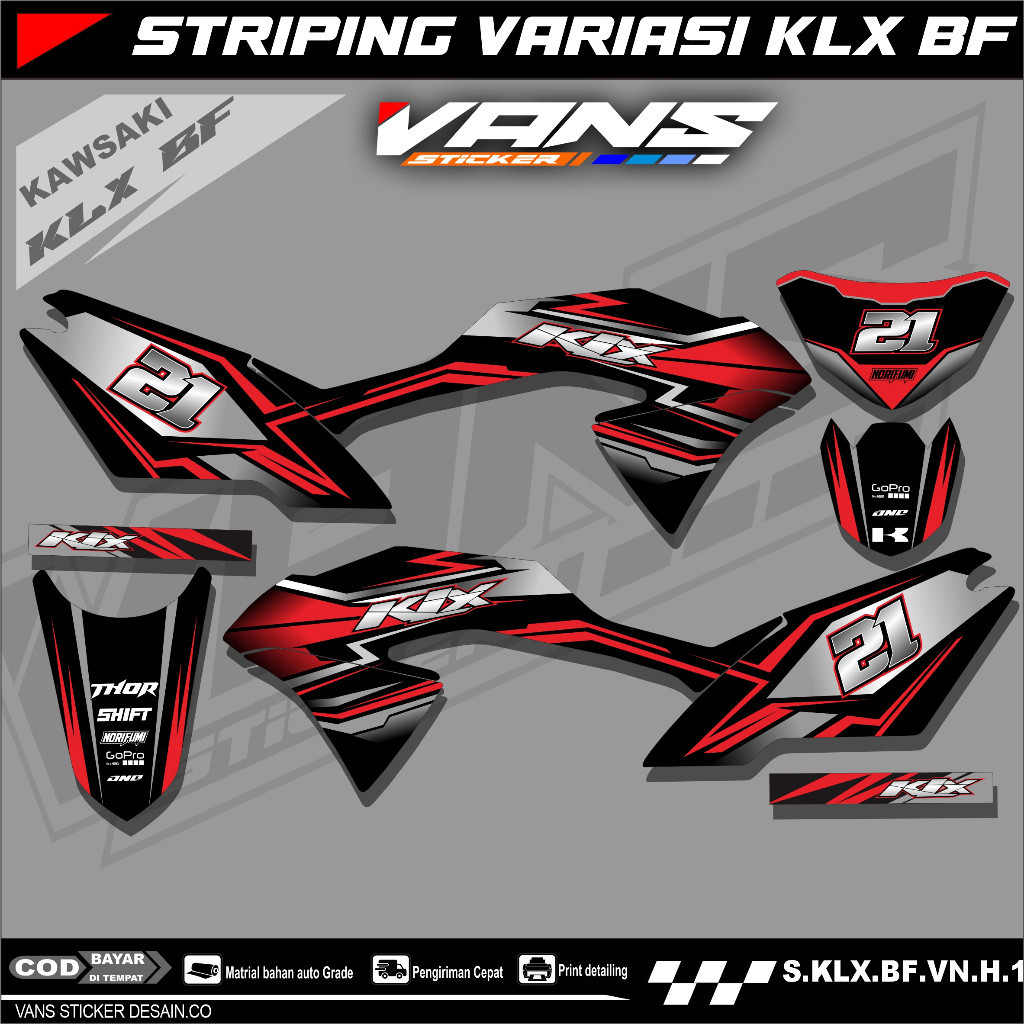 striping stiker motor kawasaki klx 150 bf,se,g , Sticker lis variasi motor klx bf