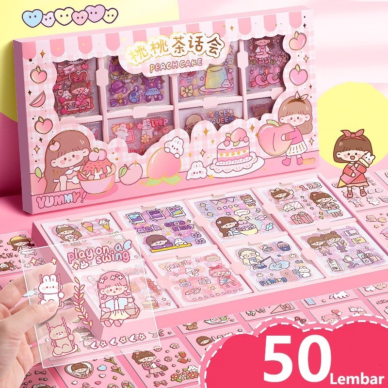 

AWC 1 SET 50 LEMBAR STICKER AESTHETIC DIY / STICKER LUCU IMUT / JOURNALING