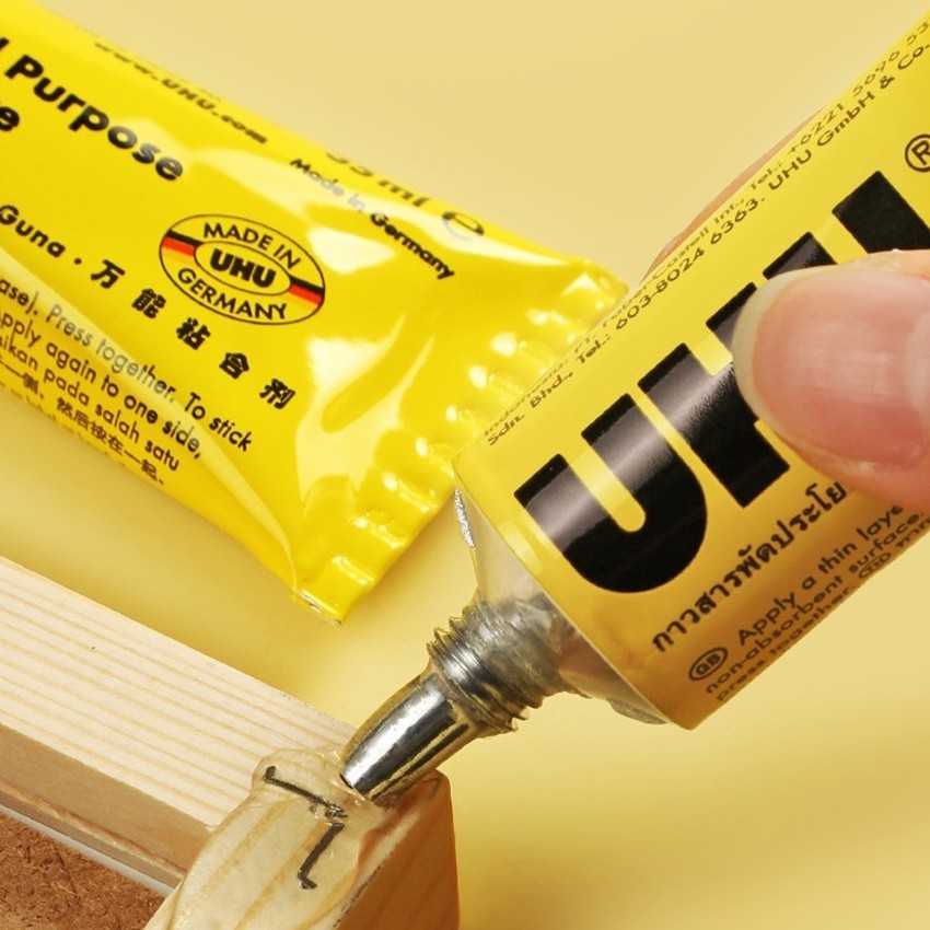 Lem UHU Glue Super Kuat Serbaguna Tahan Air Lem Sepatu Kayu Plastik Kain Kulit Kaca Besi Dsb