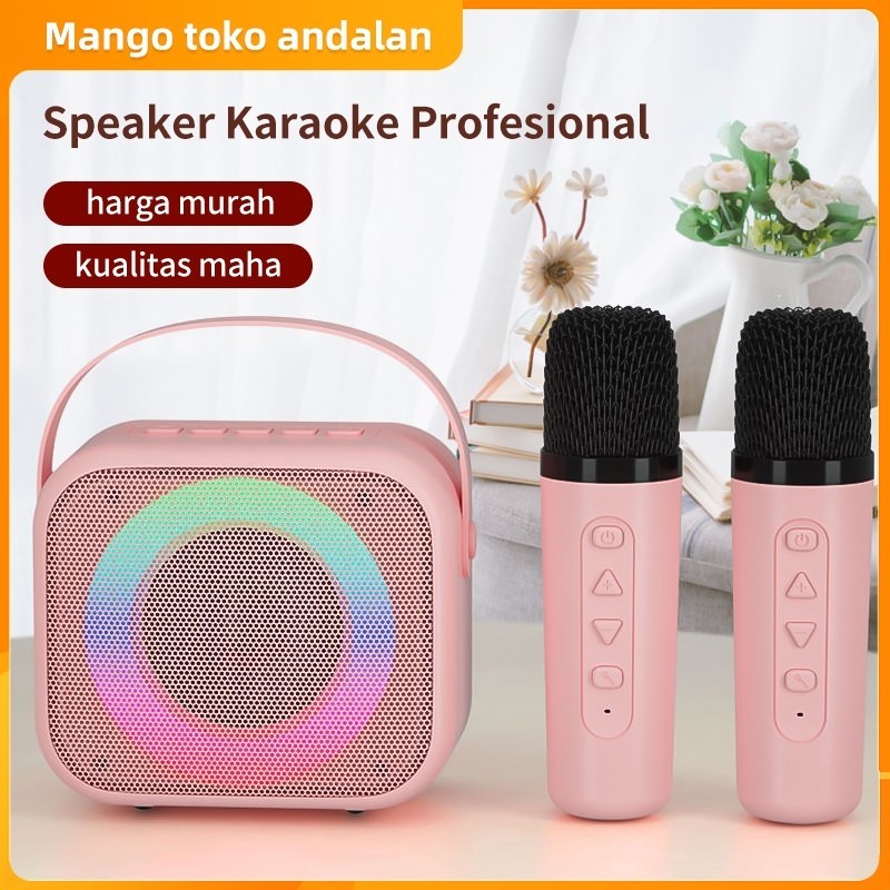 Terbaru Mic Bluetooth Karaoke[COD]speaker bluetooth karaoke tanpa kabel 2 Mic 1 SET speaker bluetoot
