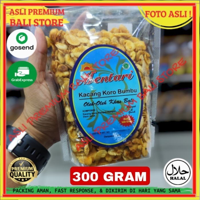 

OLEH OLEH MAKANAN CEMILAN CAMILAN SNACK KULINER KHAS ASLI ORI ORIGINAL BALI KACANG KORO BUMBU REMPAH JERUK 300 GRAM GR