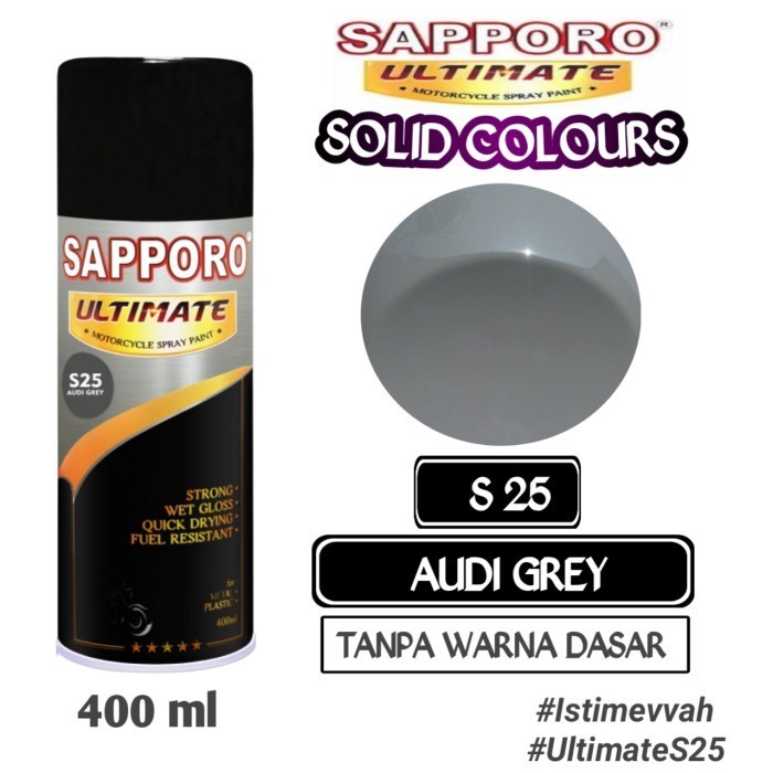 

SAPPORO ULTIMATE S25 AUDI GREY 400ml Cat Semprot Pylok Pilok Pylox