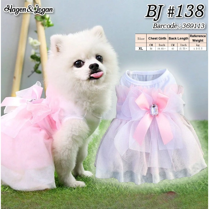 Baju Anjing Kucing 138 Dress Pesta Poodle Mini Kecil Besar Pet Clothes