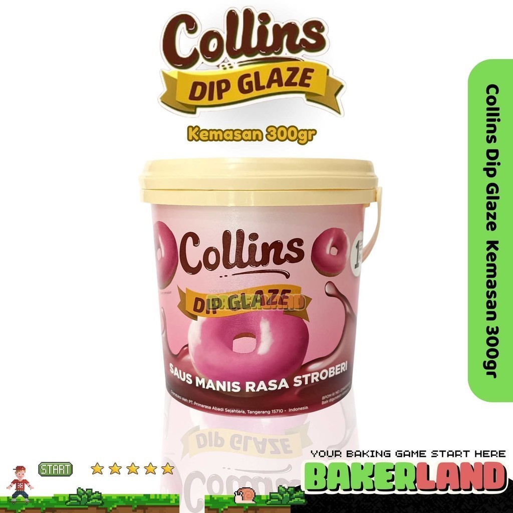 

Collins Dip Glaze Strawberry 1kg / Dip Glaze / Dip Glaze Collins / Toping Donat / Toping Es kulkul /Toping Roti bakar / Toping Kue