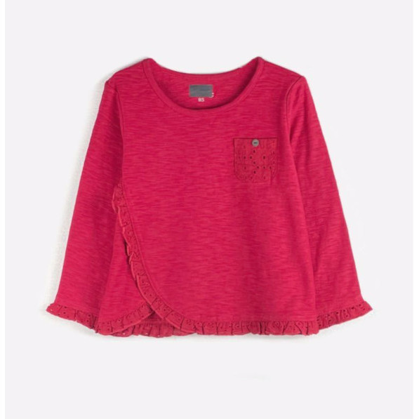 BAJU KAOS ELFINDOLL CLASSIC POCKET RED ANAK PEREMPUAN