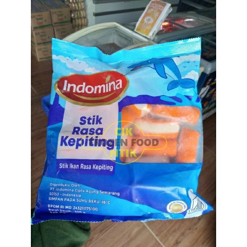 

Indomina stik Kepiting 500g Frozen food cik ntik Jambi cemilan jajanan seblak korea jepang