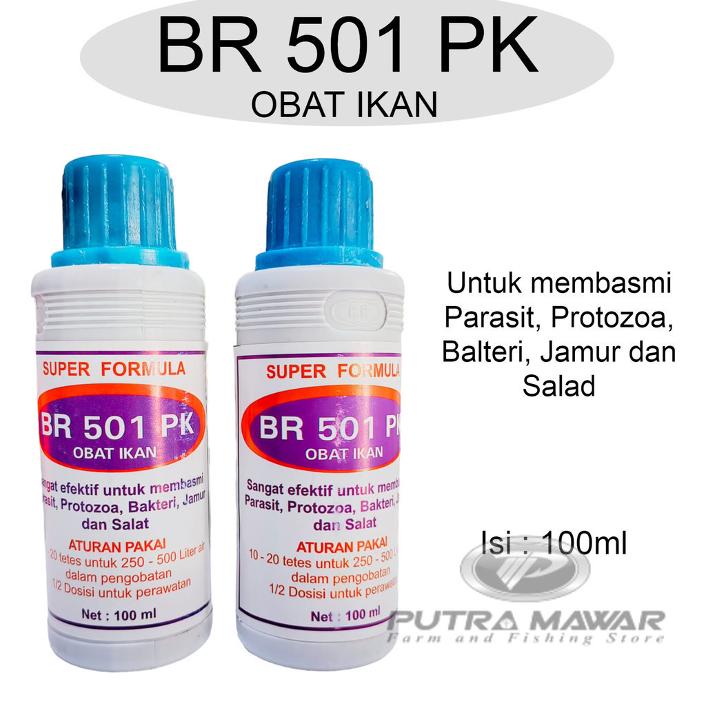 Super Formula Br 501 Pk 100ml Obat Pembasmi Parasit Jamur Bakteri Pada Ikan Hias Koi Koki Nila Guram