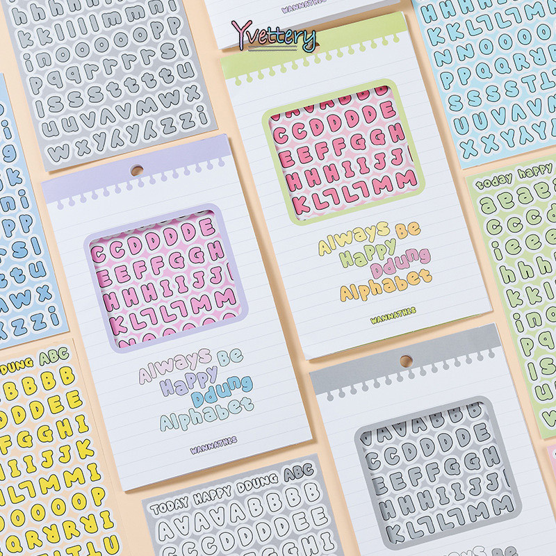 

COD❤️ Buku Panduan Stiker Transparan Huruf Inggris Stiker Dekoratif Diy Menandai Stiker-yy