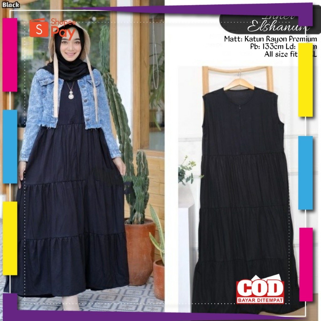 PREMIUM BERKUALITAS // Inner Dress Tanpa Lengan Jumbo Rayon Premium Gamis Wanita Terbaru 2022 Kekini