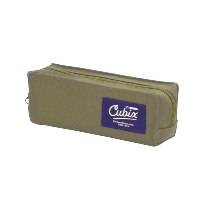 

M-Plan Cubix Pencil Case Canvas Small Kotak Pensil Kanvas Pouch - Khaki