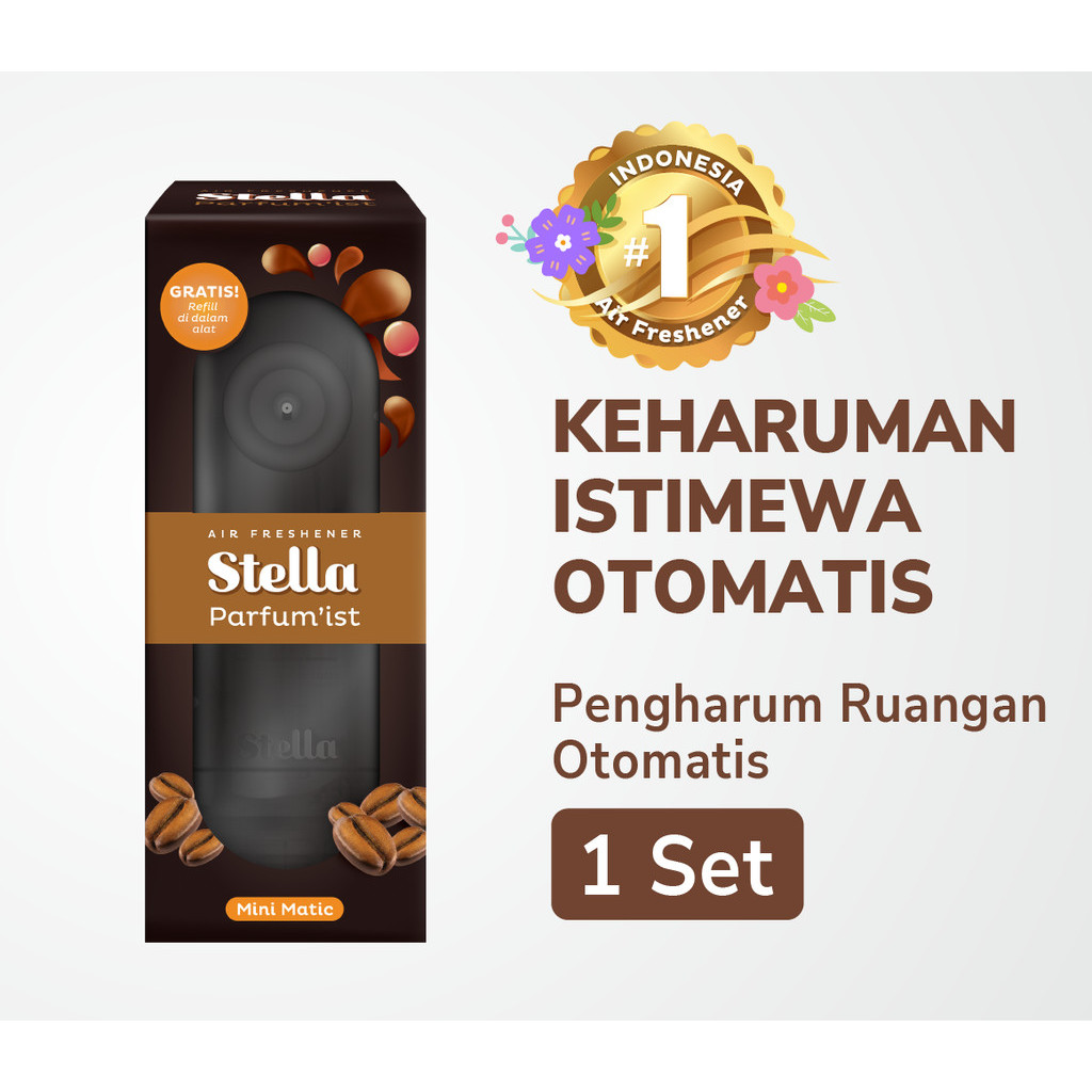 Stella Parfum'ist Mini Matic Set Caffe Latte 40 ml- Alat Pengharum dan Pewangi Ruangan Otomatis untu