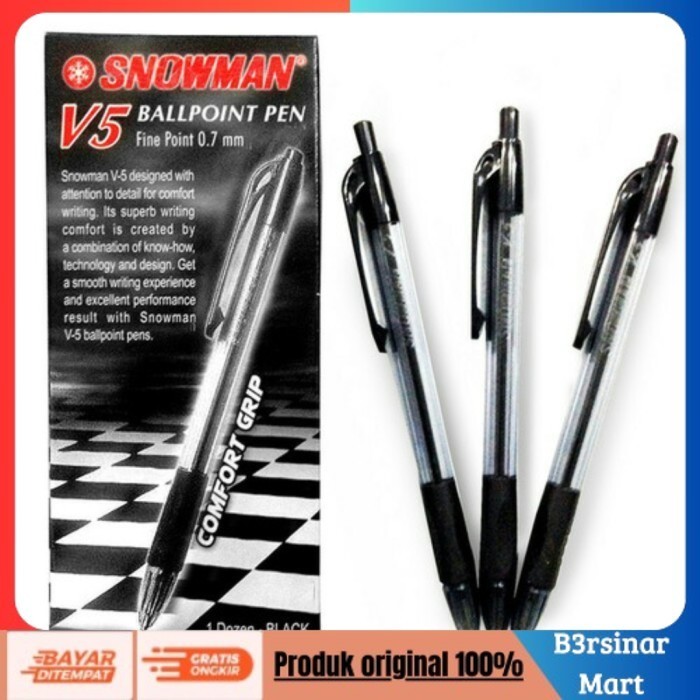 

[COD] DISKON PULPEN SNOWMAN V5 0.5 PER LUSIN HTM/BIRU/MERAH Hitam Berkualitas