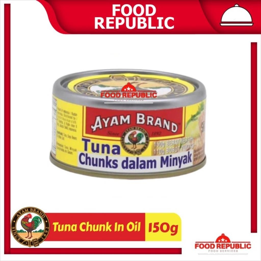 

AYAM BRAND 160 GR IKAN TUNA KALENG RASA TOMAT CHUNKS IN OIL CABE CURRY OLIVE OIL MAYONAISE
