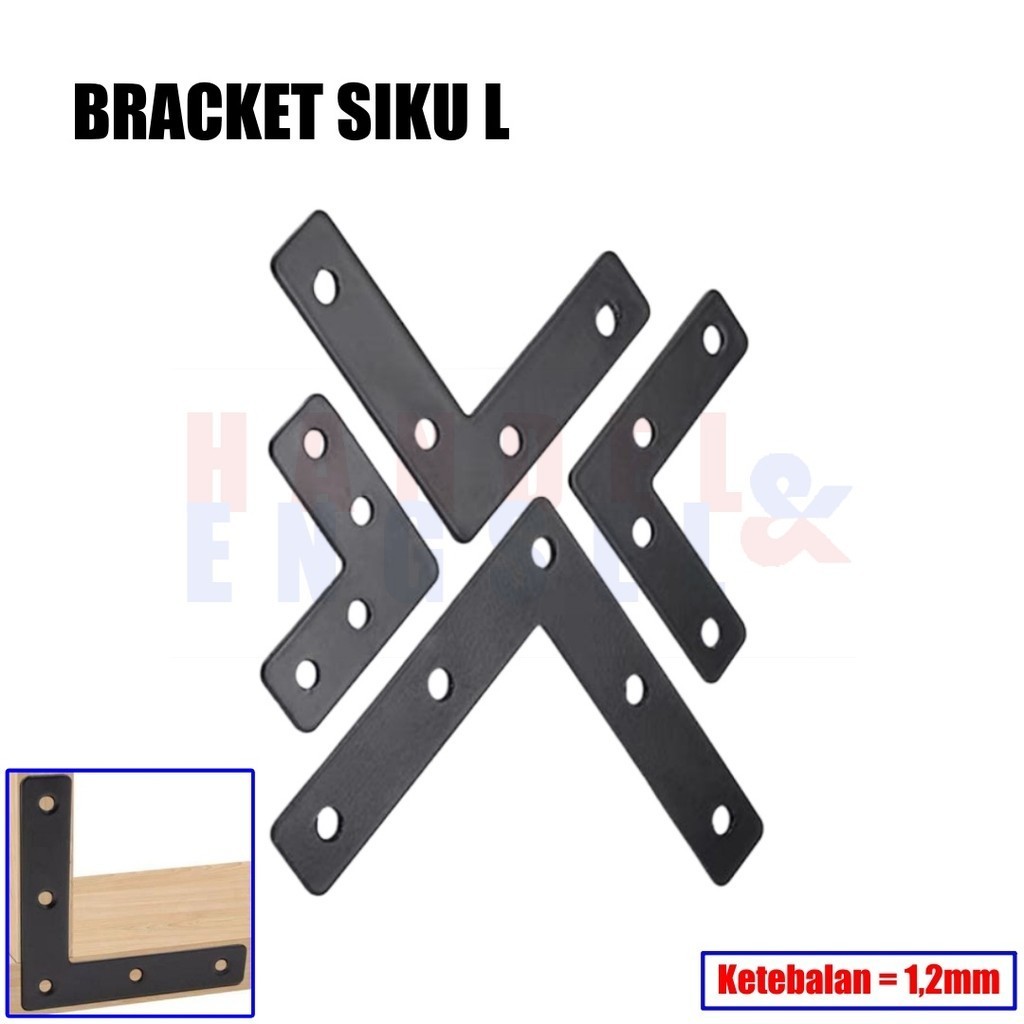 Plat Siku L Segitiga / Konektor Siku L / Connector sambungan Stainless