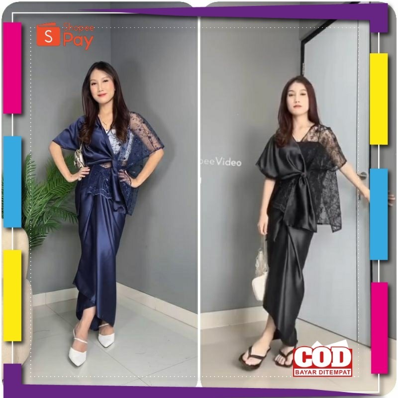 KAIN LEMBUT HALUS ADEM TEBAL / ( kode : BW ) set brokat tile (ATASAN + ROK)/ kebaya murah / kebaya k