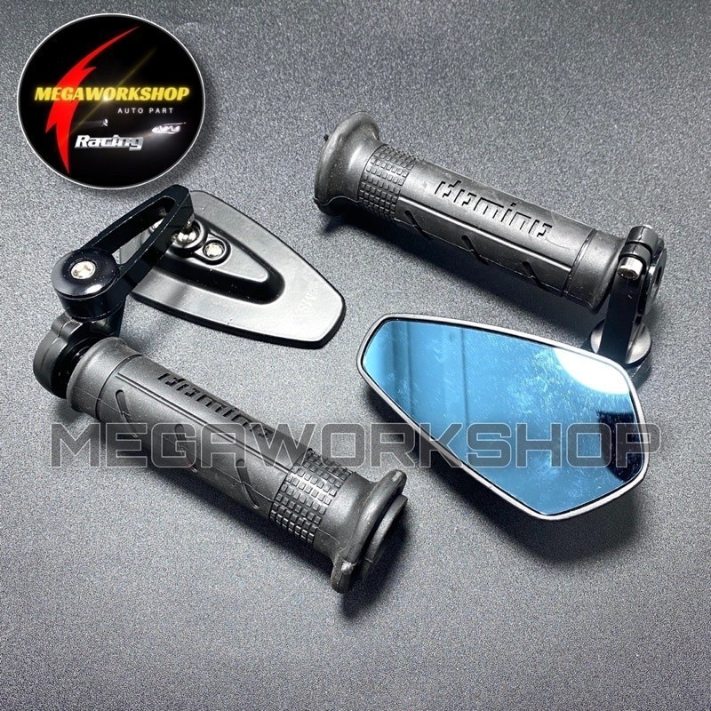 Paket Handgrip Domino Sisik Plus Spion Jalu Oval Nmax PCX Aerox 150 Beat Vixion Satria Fu /Universal