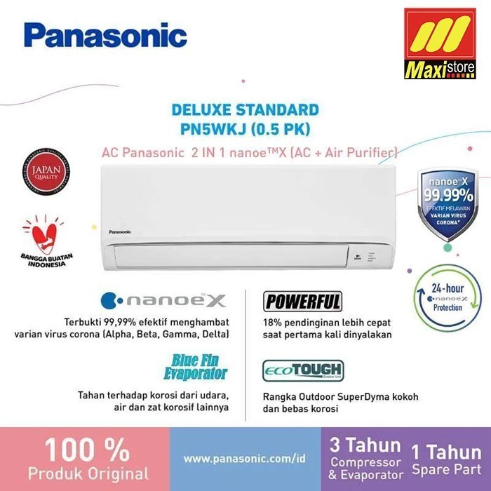 Panasonic PN5WKJ AC Split Deluxe Standard [1/2 PK] - Garansi Resmi