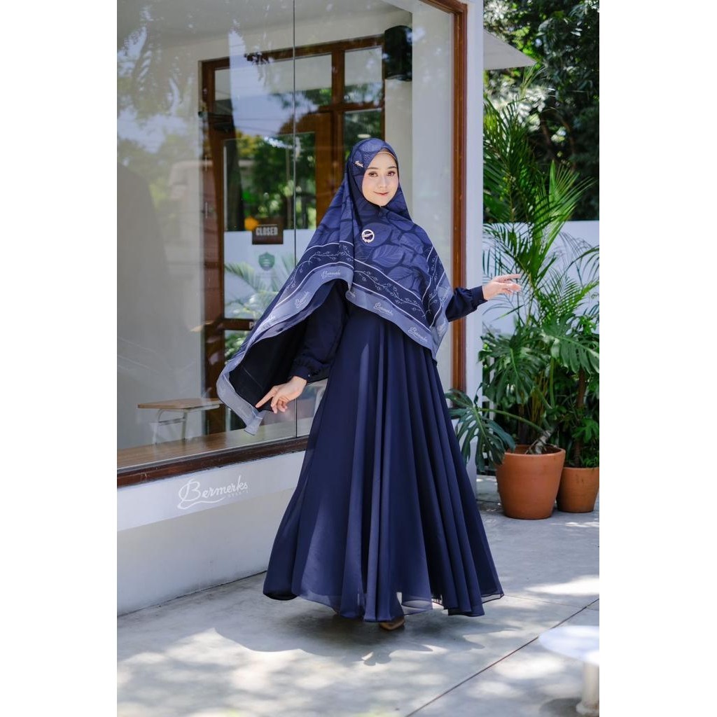 ( PROMO TERBARU BUY 1 GET 1 ) GAMIS SET HIJAB SYARI CODE KERUDUNG ANDIN BY BERMERK