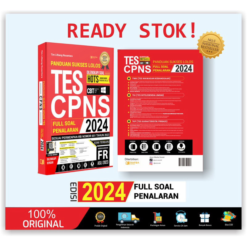 

[PROMO MURAH] BUKU CPNS 2024 FULL SOAL PENALARAN + FR ASLI 2023