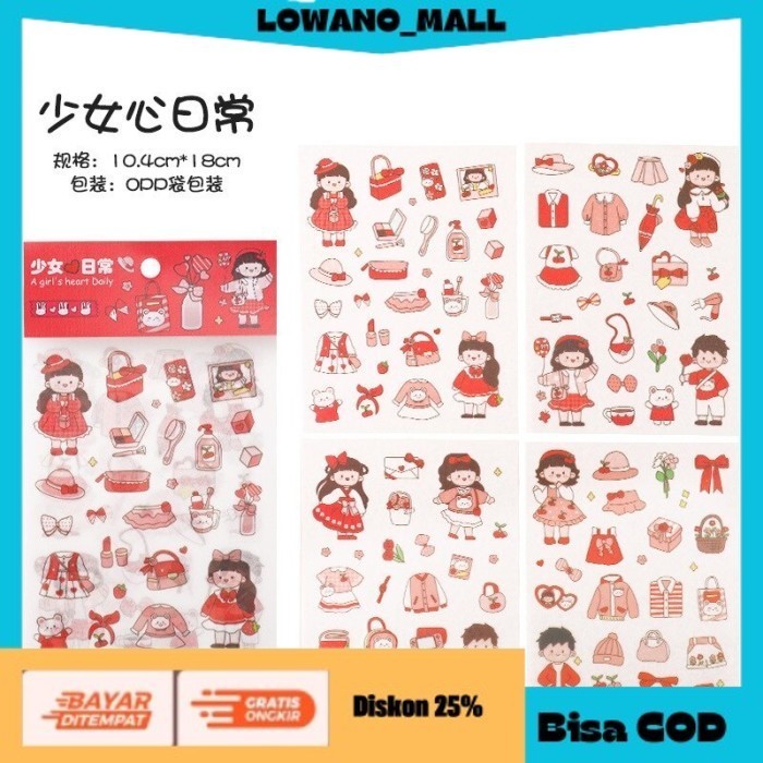 

[[LOWANOMALL6]] TERLARIS Isi 4 Lembar Daily Life Essential Sticker Journal Stiker Scrapbook C COD
