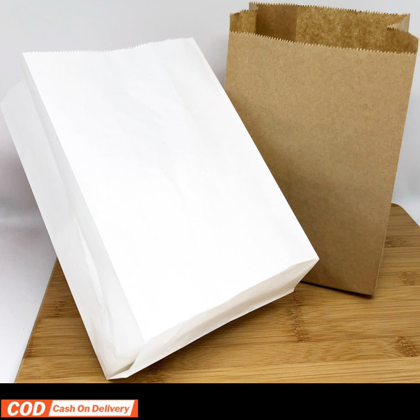 

Paper Bag / Kantong Kertas 15.5 x 11 x 6 - Kantong Roti /Snack/Donat - Putih
