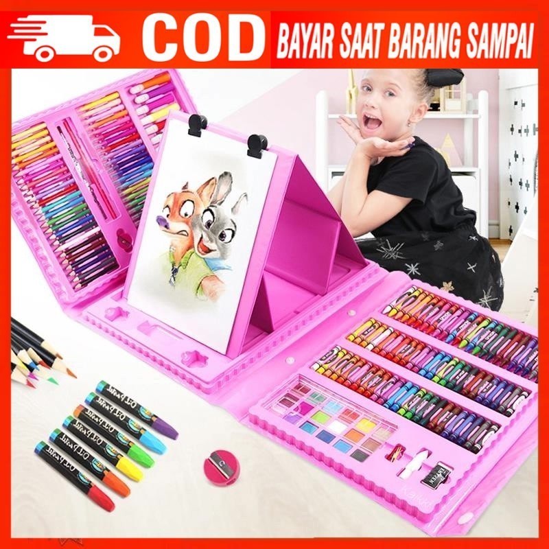 

【KUALITAS SUPER】KRAYON WARNA SUPER MEGA ART SET 208 & 150 Pcs Warna | Pensil Crayon Oil Paste / Pensil Warna Cair Anak Untuk Alat Menggambar Melukis atau Mewarnai