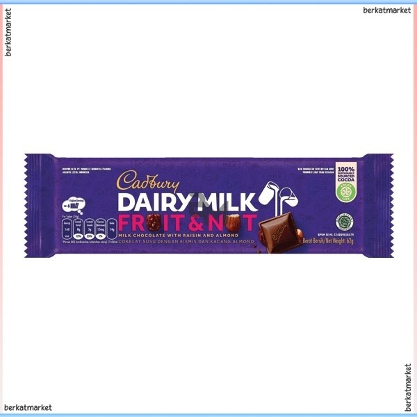 

CADBURY FRUIT & NUT 62 GR COKLAT