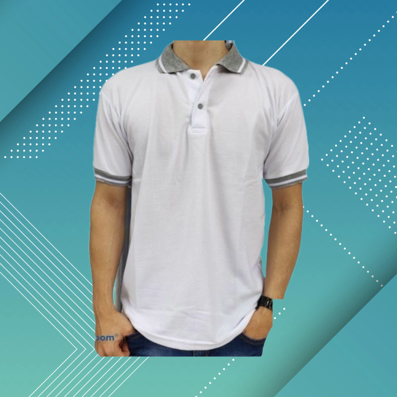 KAOS POLO SHIRT LENGAN PENDEK KERAH KOMBINASI BAJU PRIA WANITA POLOS WARNA HITAM PUTIH COKLAT KUNING