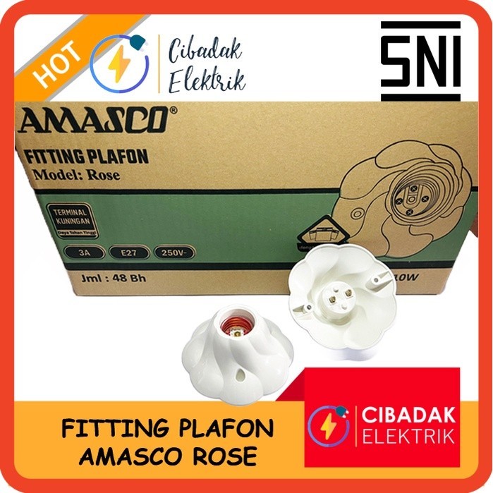 FITTING PLAFON HIAS MERK AMASCO / FITING PLAFON DEKORASI / DUDUKAN LAMPU