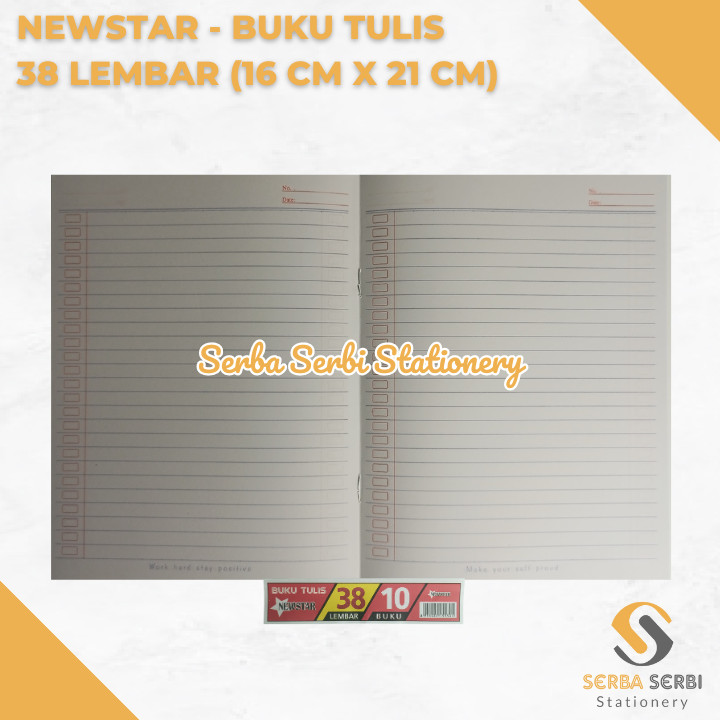 

GROSIR (1 BIJI) NEWSTAR - BUKU TULIS ISI 38 LEMBAR (16 CM X 21 CM)