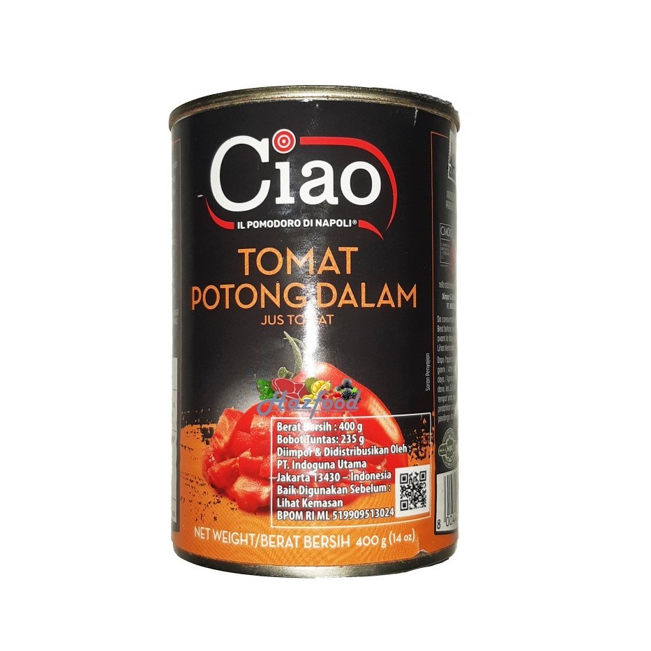 

Ciao Chopped Tomatoes | Tomat Potong dalam Jus 400g