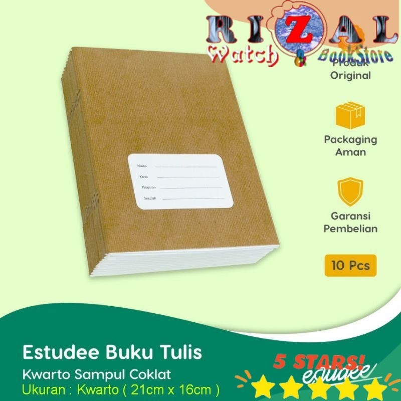 

Buku Tulis Estudee A5 Kwarto 58 Sampul Coklat