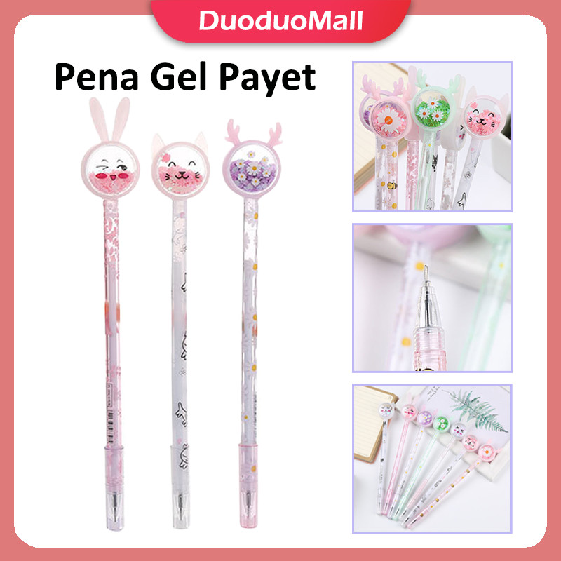 

Pena Karakter Payet Gliter Bunny Lucu/Pena Gel Payet/Black Ink Gel Pulpen