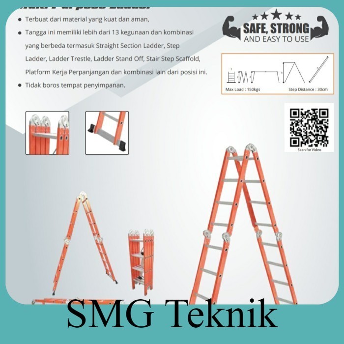 Berkualitas BLACKFOOT TANGGA LIPAT MULTIFUNGSI 4 X 6 6.9METER MULTI FUNGSI 6.9M JTS872