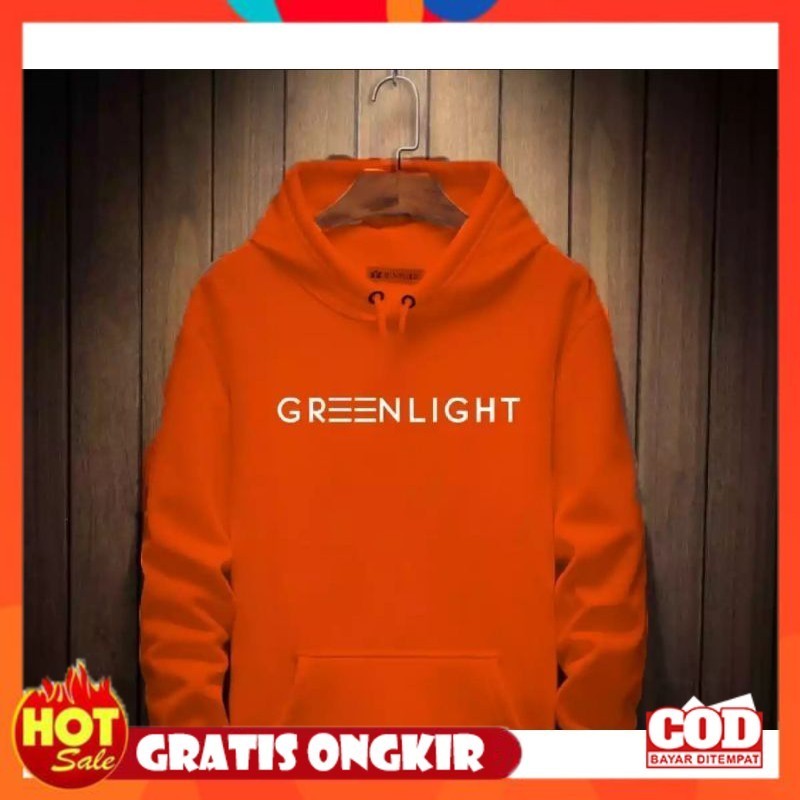 [PREMIUM ORIGINAL] JAKETA SWEATER HOODIE PRIA WANITA ORANGE GREENLIGHT